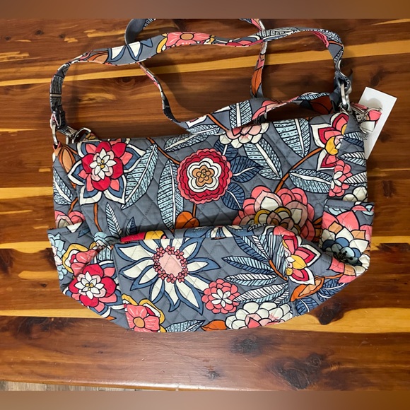 Vera Bradley crossbody purse blue with flowers go ahead convertible NWT - Picture 3 of 5